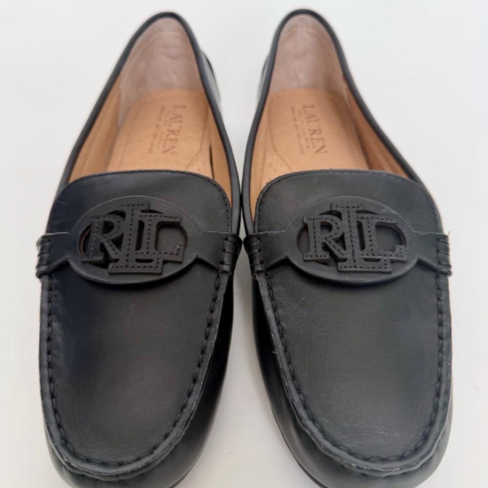 Lauren Ralph Lauren Brynn Driving Loafer Women's 8.5 Black Leather